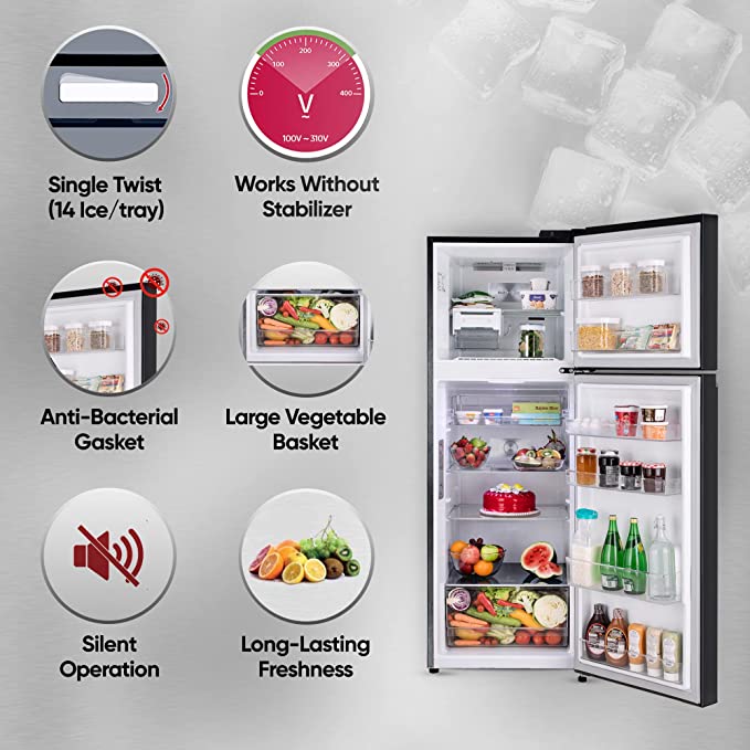 LG 343 L 2 Star Frost-Free Smart Inverter Double Door Refrigerator (GL-D382SESY, Ebony Sheen, Door Cooling+) LG 343 L 2 Star Frost-Free Smart Inverter Double Door Refrigerator (GL-D382SESY, Ebony Sheen, Door Cooling+)